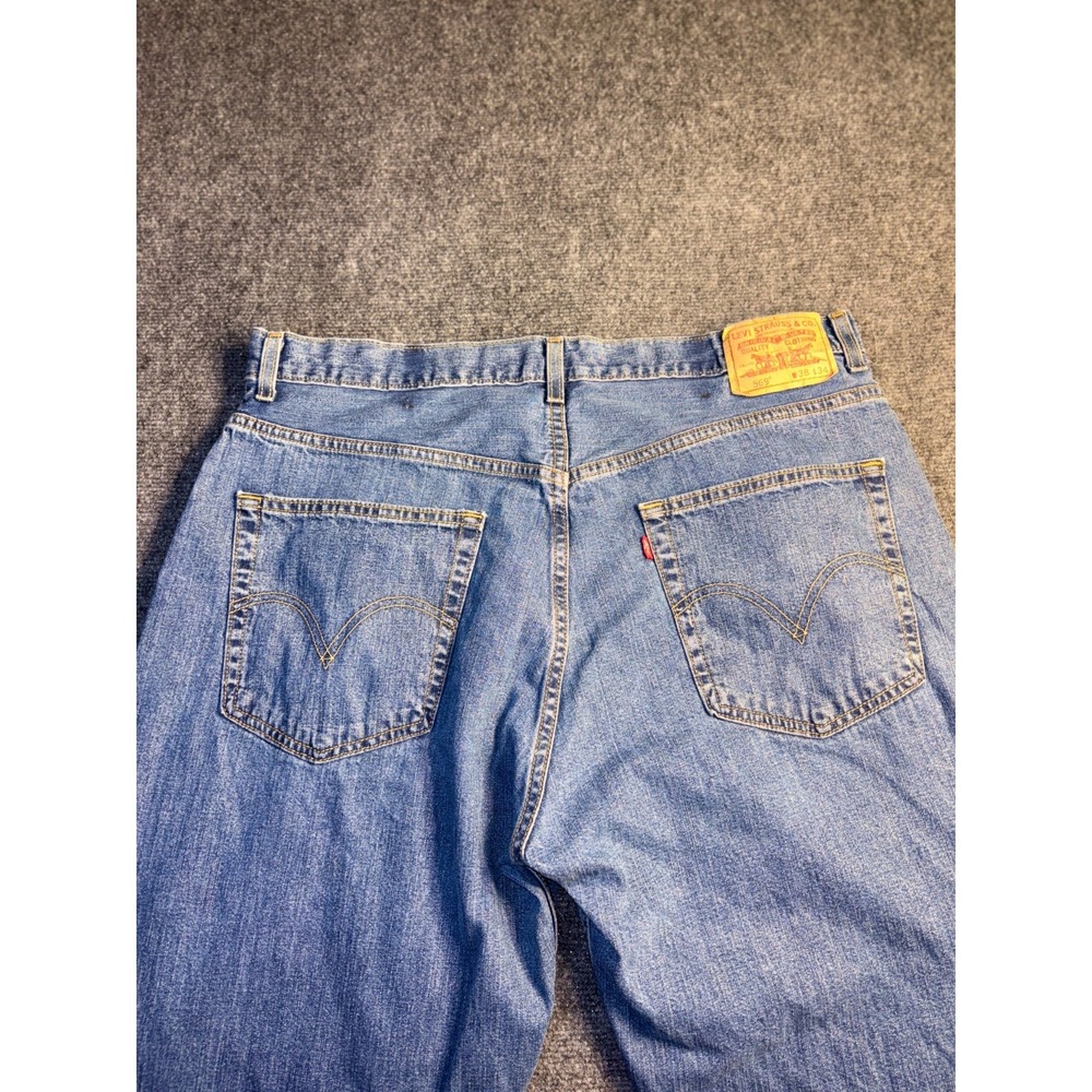 Levi's 569 Straight Jeans Men 38x34 Blue Denim Loose Fit Red Tab Double Stitch - Picture 6 of 10